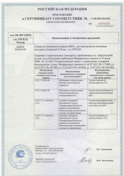 25.06.2015 Белебей - Pongs. Приложение к сертификату соответствия